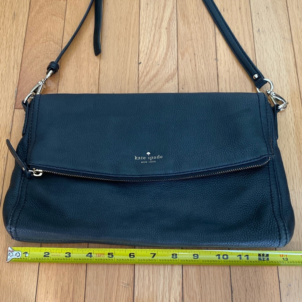 Kate Spade Black Soft Leather Adjustable Strap Crossbody Shoulder Handbag - Picture 13 of 16